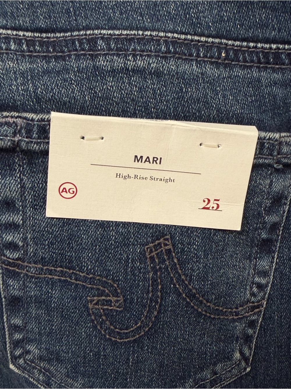 AG Jeans Mari High Rise Straight Leg Womens 25 Blue Denim NWT - Picture 3 of 4